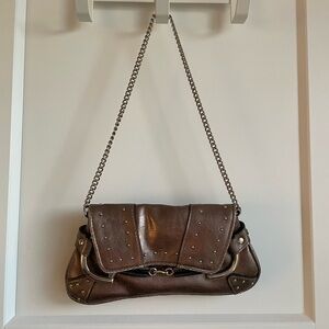Metallic Shoulder Bag with Chain Strap